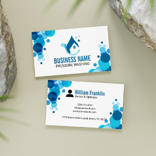 Modern Blue Pressure Washing Cleaning Business Card