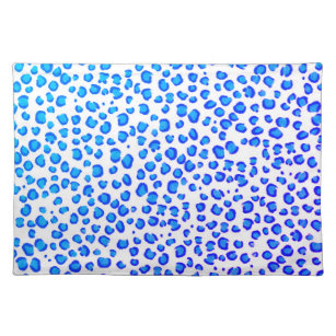 Modern Blue Purple Leopard Pattern Animal Print Placemat
