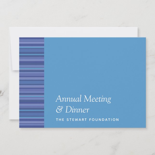 Modern Blue Purple Stripe Aqua Business Dinner Invitation (Front)