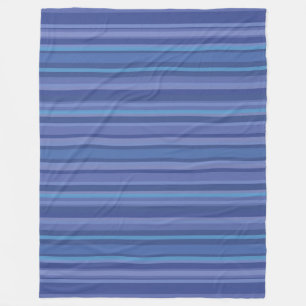 Modern Blue Purple Stripe Fleece Blanket