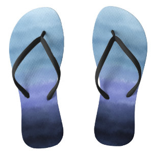 Modern Blue Purple Watercolor Jandals