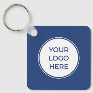 Modern Blue QR Code Logo Keychain