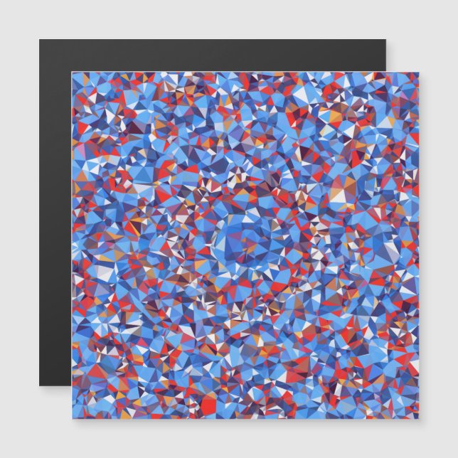 Modern Blue Red Fractal Abstract Geometric (Front/Back)