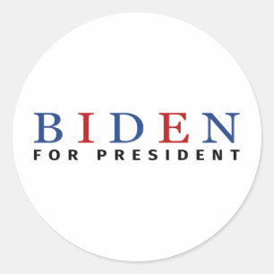 Modern Blue Red Joe Biden for President Classic Round Sticker