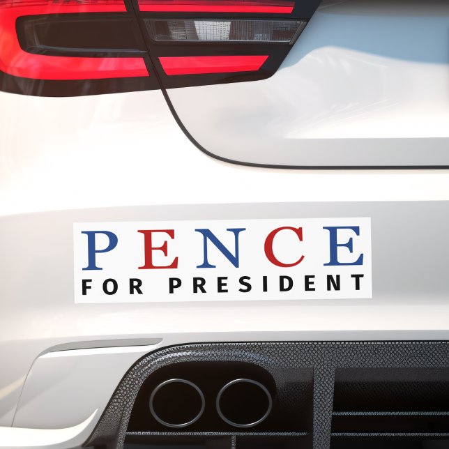 Modern Blue Red Mike Pence for President Bumper Sticker (Creator Uploaded)