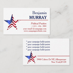 Modern Blue & Red Political Campaign Business Card