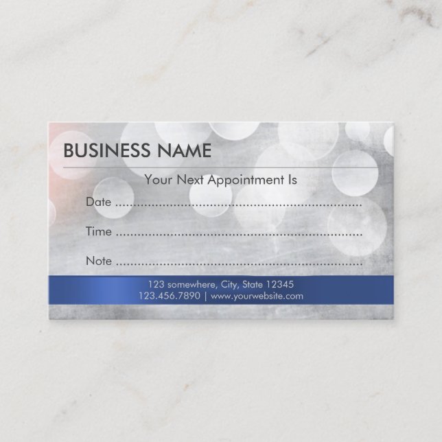 Modern Blue Ribbon Appointment Business Cards (Front)
