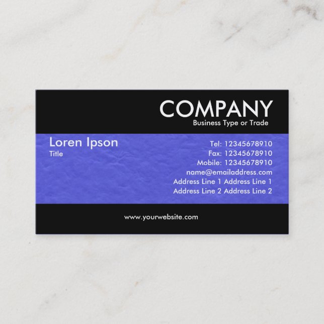 Modern - Blue Rough Paper Texture Business Card (Front)