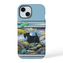 Modern Blue Scottish Terrier Dog Art