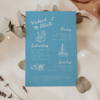 Modern Blue Script Bachelorette Weekend Details