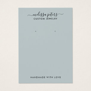 Modern Blue Script Jewellery Earring Display Card