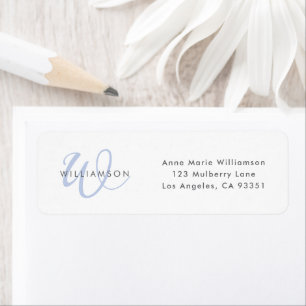 Modern Blue Script Monogram