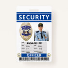 Modern Blue Security Custom Name Guard Employee