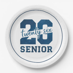 Modern Blue SENIOR Graduation Paper Plate