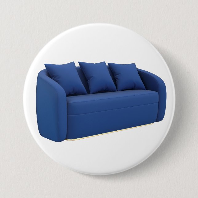 Modern blue sofa  7.5 cm round badge (Front)