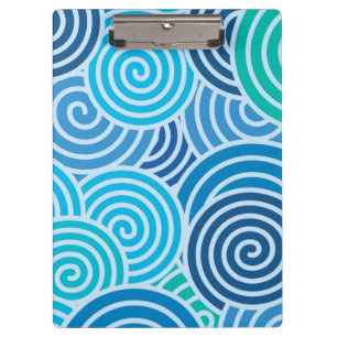 Modern Blue Spiral Pattern Clipboard