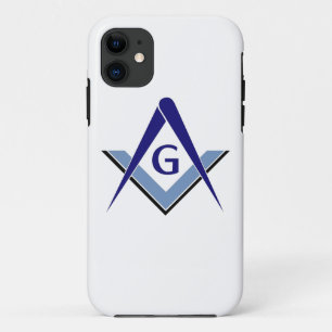 Modern Blue Square & Compasses Case-Mate iPhone Case