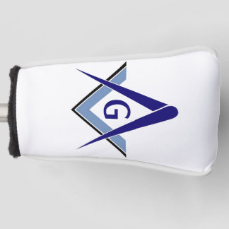 Modern Blue Square & Compasses Golf Head Cover