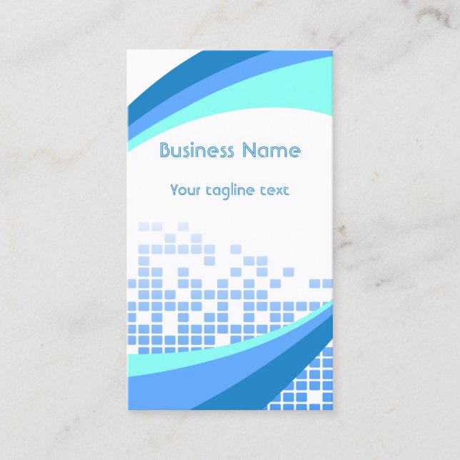 Modern Blue Squares Abstract Business Card (Front)