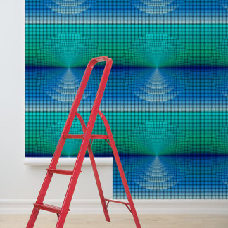  Modern blue squares and circles Peel and stick  Wallpaper