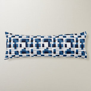 Modern Blue Squares Repeating Pattern Body Cushion