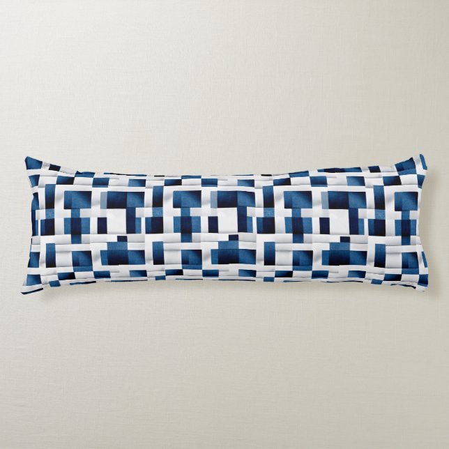 Modern Blue Squares Repeating Pattern Body Cushion (Front)