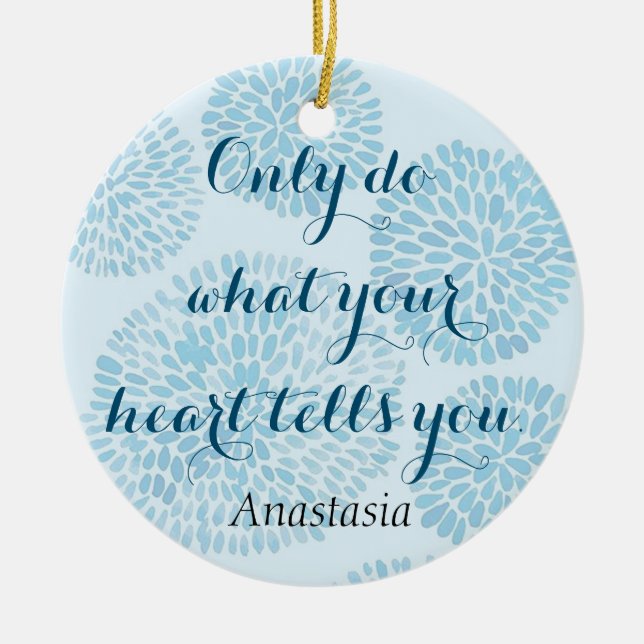 Modern Blue Stain Ceramic Tree Decoration (Front)