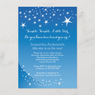 Modern Blue Star Boys Baby Shower Invitation