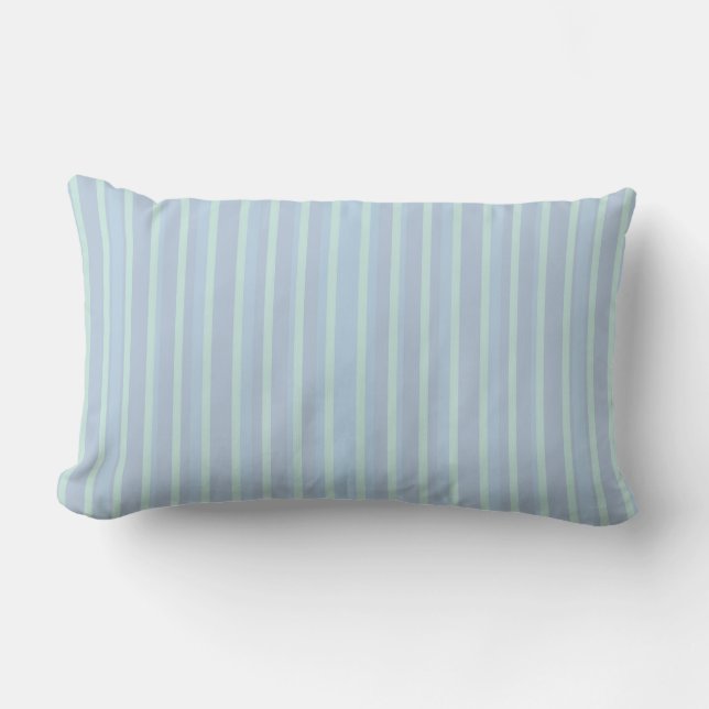 Modern Blue Striped Lumbar Cushion (Front)