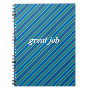  Modern  Blue Striped  Notebook
