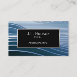 Modern Blue Stripes Business Card 2