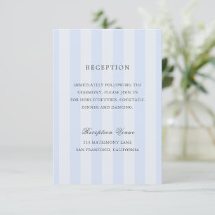 Modern Blue Stripes Elegant Wedding Enclosure Card