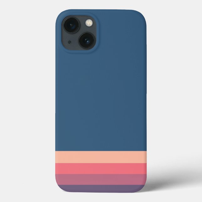 Modern Blue Stripes iPhone 13 case  (Back)