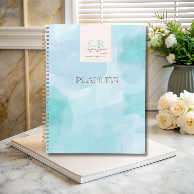Modern Blue Teal Watercolor Business Planner (Creator Uploaded)
