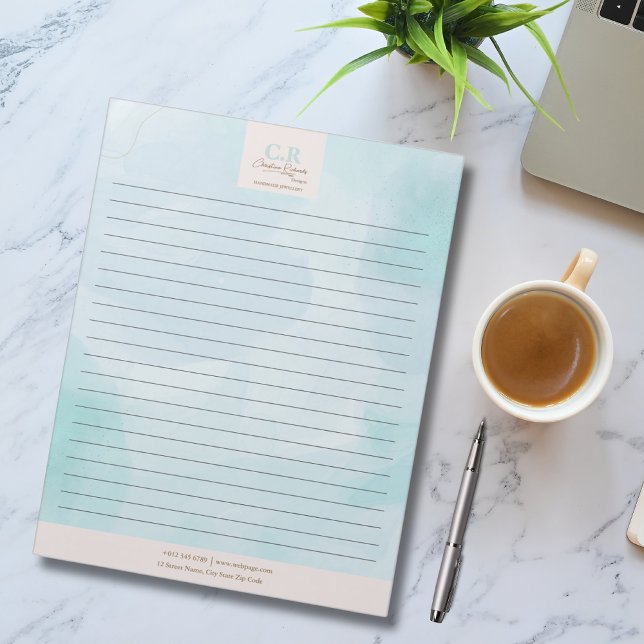 Modern Blue Teal Watercolor Notepad (Creator Uploaded)