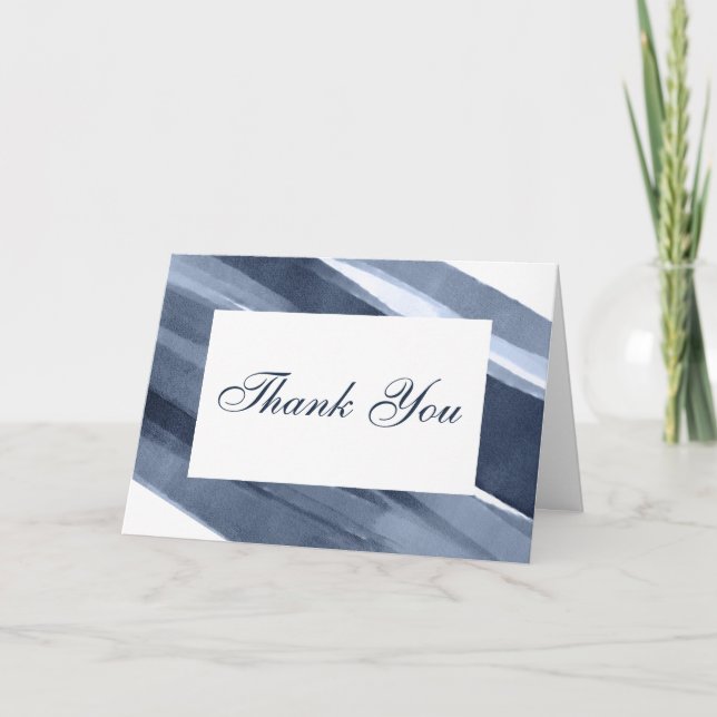 Modern Blue Thank you Card (Front)