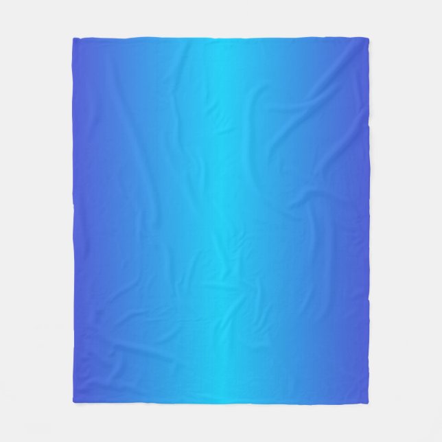 Modern Blue Turquoise Ombre  Fleece Blanket (Front)