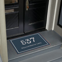Modern Blue Typewriter House Number Street