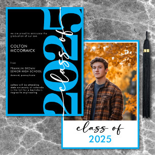 Modern Blue Typography Graduation Announcement