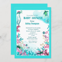 Modern Blue Under the Sea  Baby Shower    