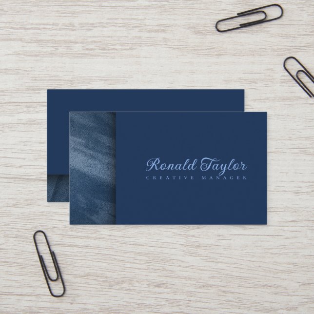 Modern Blue velvet texture  Business Card (Front/Back In Situ)