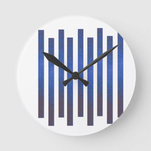 Modern Blue Vertical Stripes Wall Clock