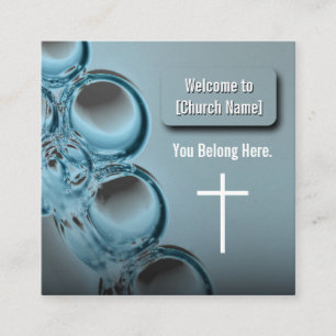 Modern Blue Water Church Church Connection Card