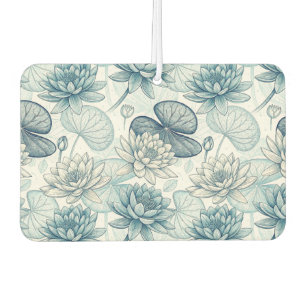 Modern Blue Water Lilies Monet Style Car Air Freshener