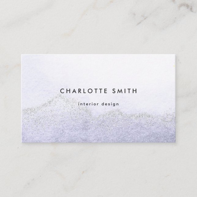Modern Blue Watercolor Minimalist Elegant Business Card (Front)