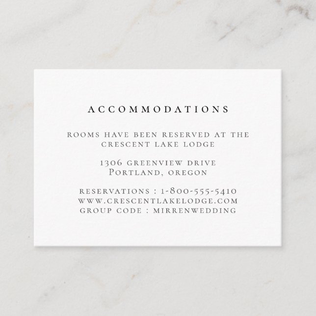 Modern Blue Watercolor Wash Wedding Accommodations Enclosure Card (Front)