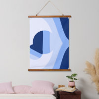 Modern Blue Wave Ball Abstract Art
