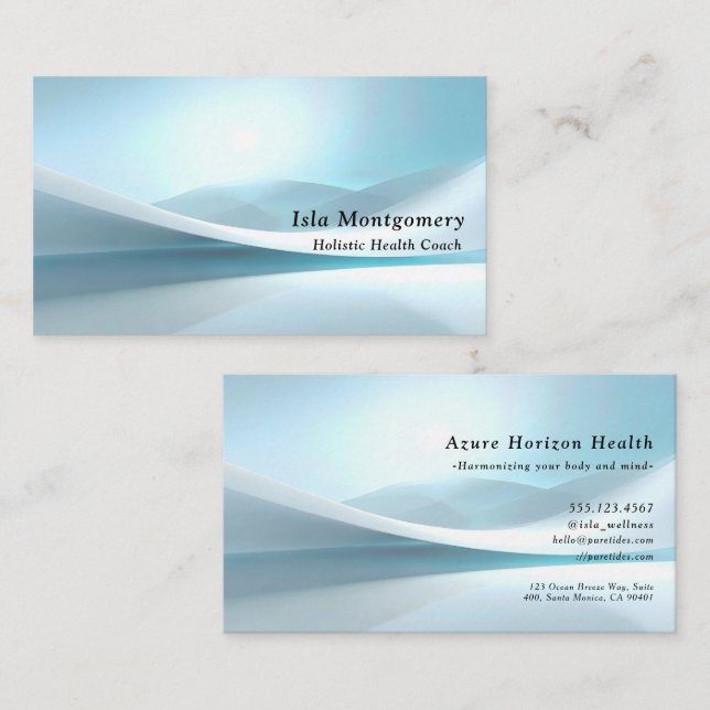 Modern Blue Wave Business Card (Front/Back)