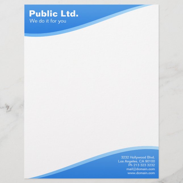 Modern Blue Wave Letterhead (Front)