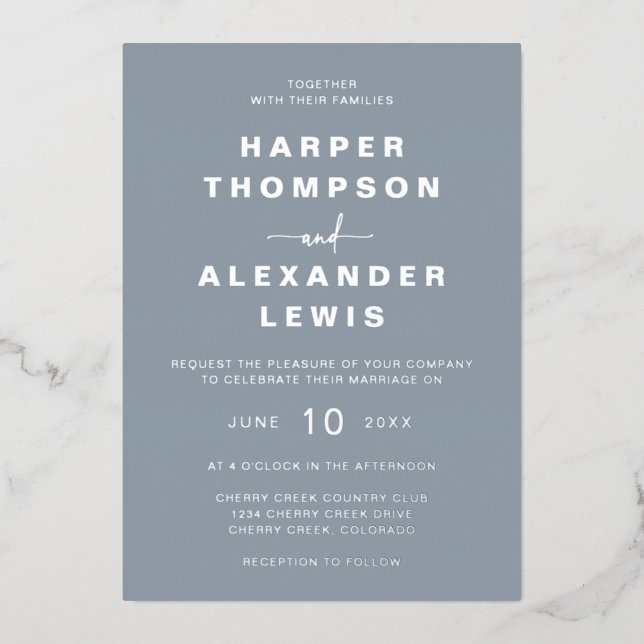 Modern Blue Wedding (Front)